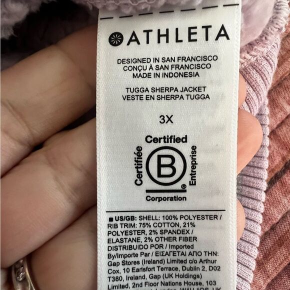 Athleta Womens Tugga Sherpa Jacket Full Zip Cream Fleece 3X NWT - Picture 8 of 13